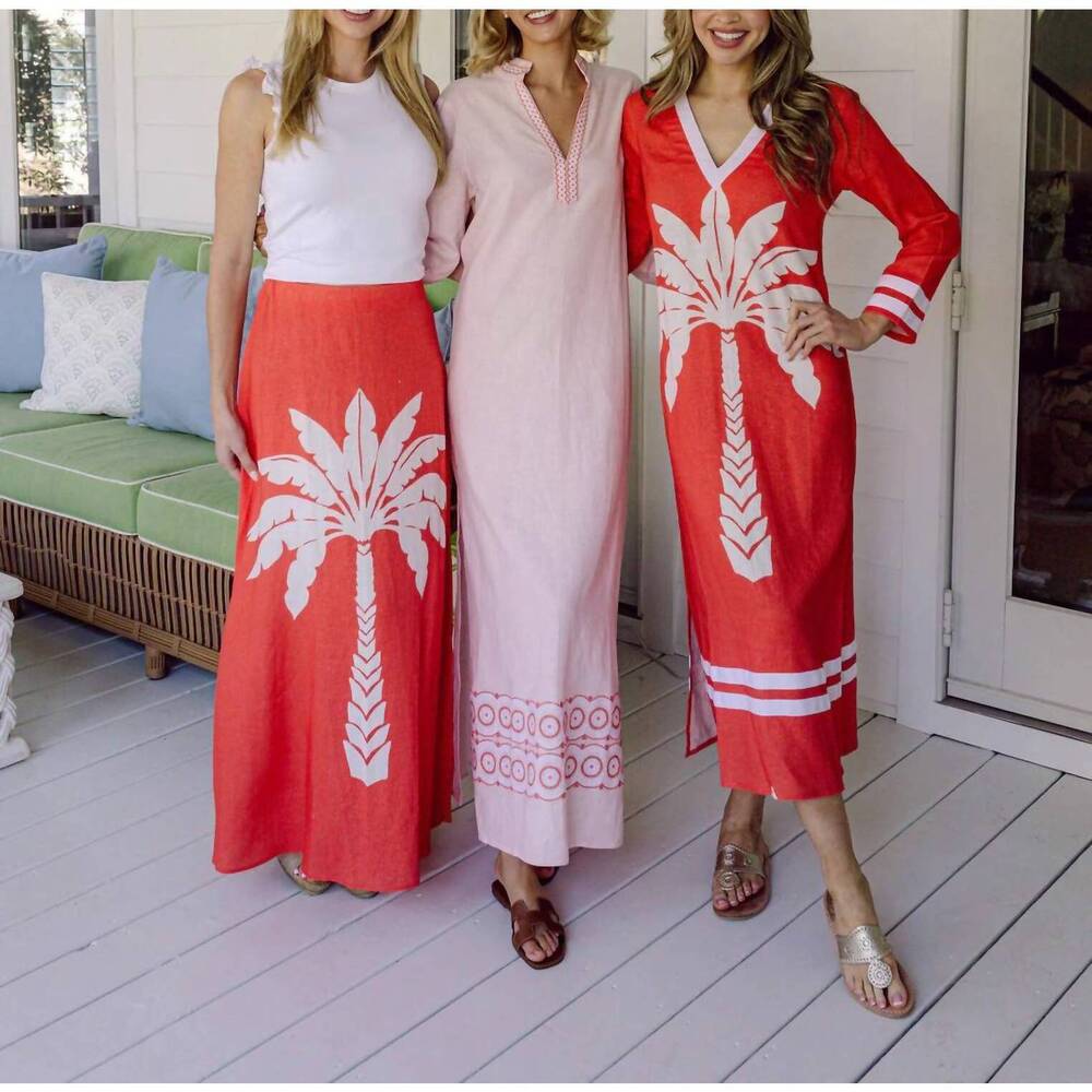 NEW SAIL TO SABLE embroidered caftan in blush - Picture 4 of 4